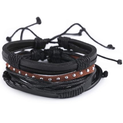 bratara handmade piele naturala ecologica neagra cluj min