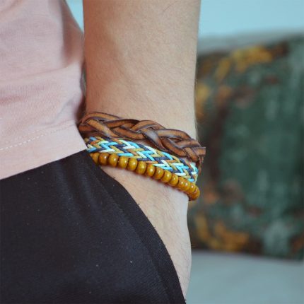 bratara handmade piele naturala maro4 min