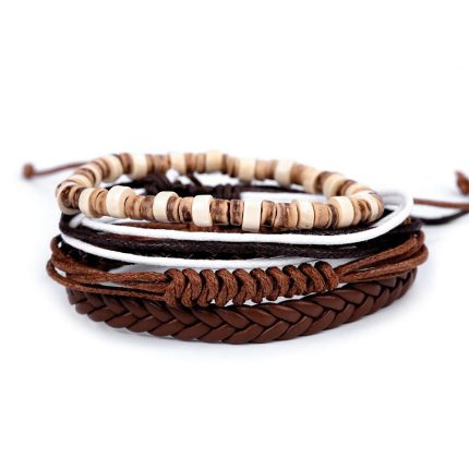 bratara maro handmade piele ecologica lemn