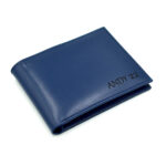 cadou barbati portofel slim piele albastru personalizat