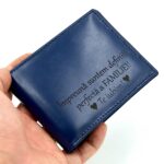 cadou barbati portofel slim piele albastru personalizat1