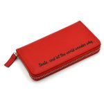 cadou personalizat dama portmoneu gravat piele naturala rosu