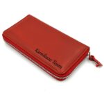 cadou portmoneu de dama personalizat piele rosie