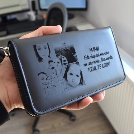 portmoneu dama personalizat imagine cadou piele neagra1