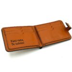 portofel barbati maro coniac personalizat interior