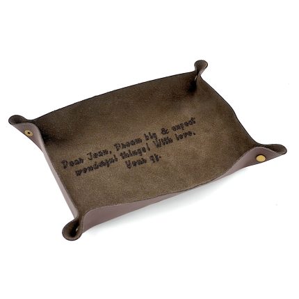 tavita piele personalizata accesorii suport piele naturala maro1