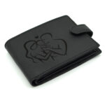 cadou sot portofel personalizat imagine familie piele neagra