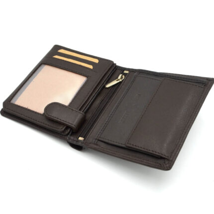 cadou barbati portofel vertical piele maro inchis personalizat1